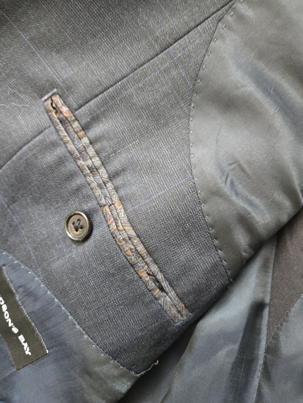 Lauren Ralph Lauren Navy Windowpane 100% Wool Blazer. 44R - Picture 10 of 16